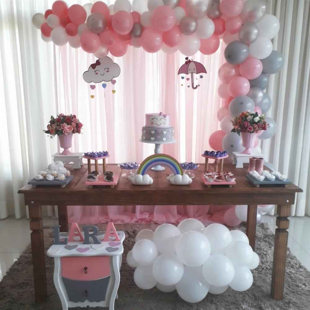 decoração chuva de amor rosa