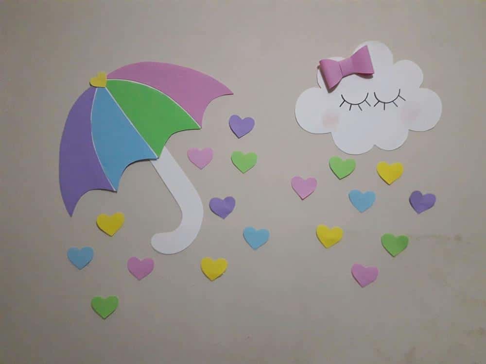 chuva de amor em papel