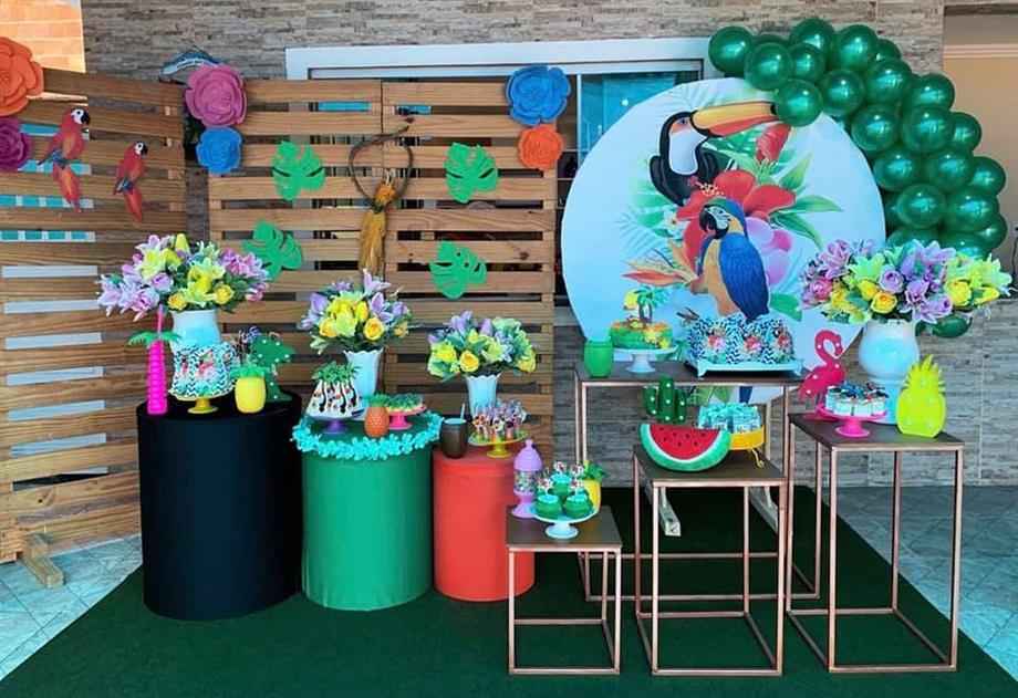 decoração com tucano e arara