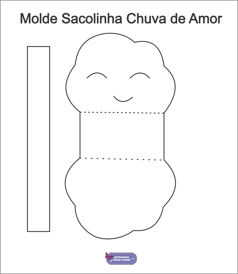molde de cestinha chuva de amor