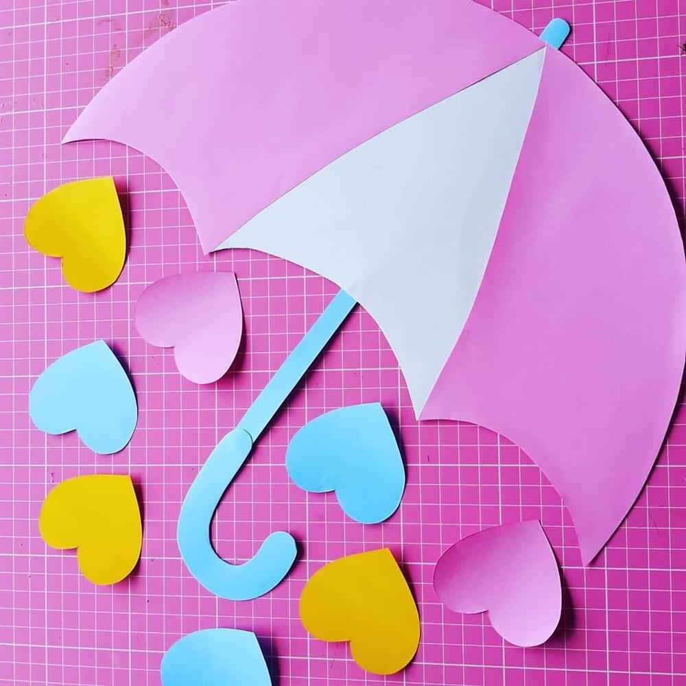 recortes de papel chuva de amor