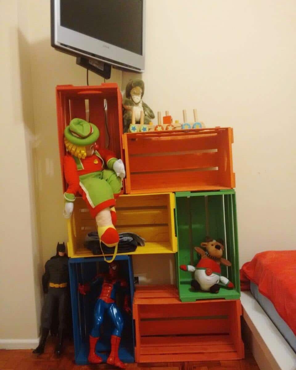 estante de caixote para quarto infantil