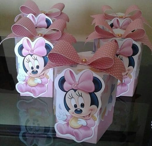 Caixinha da Minnie baby rosa decorada