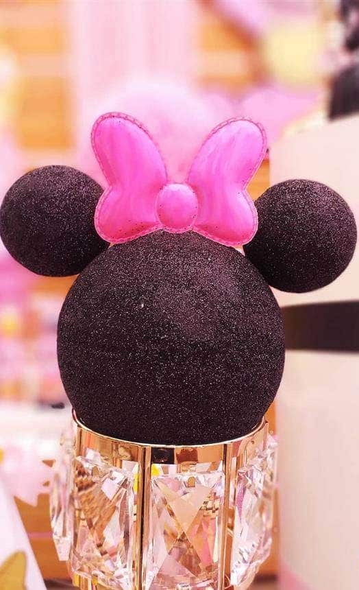 Centro de mesa luxo com a cabeça da Minnie 