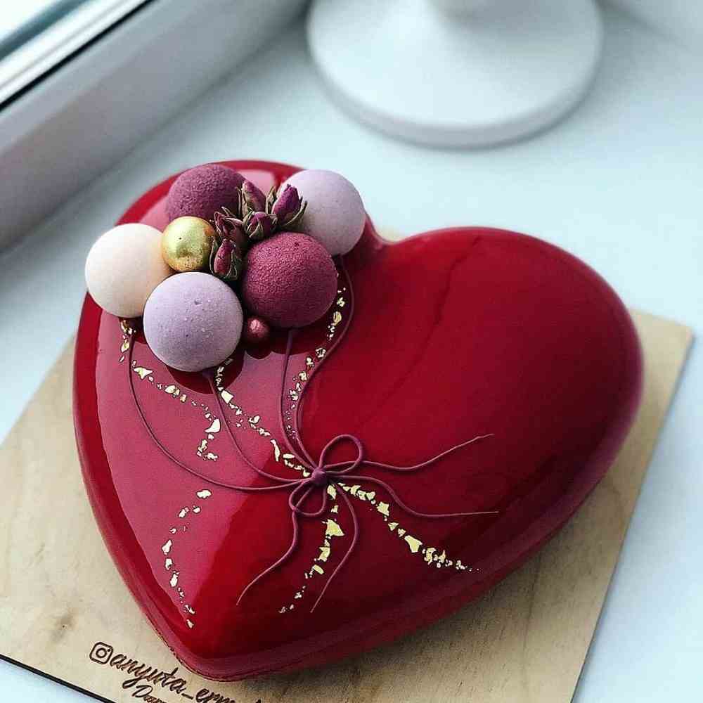 bolo em formato de coração