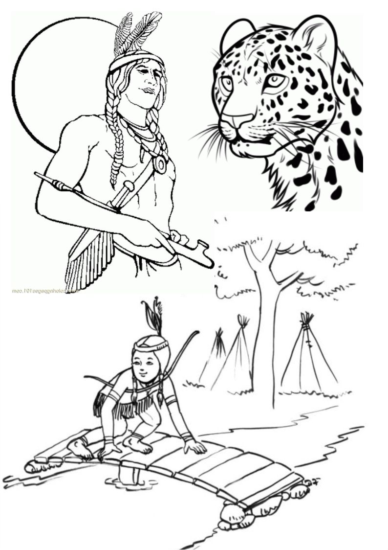 desenhos de indio para imprimir e colorir