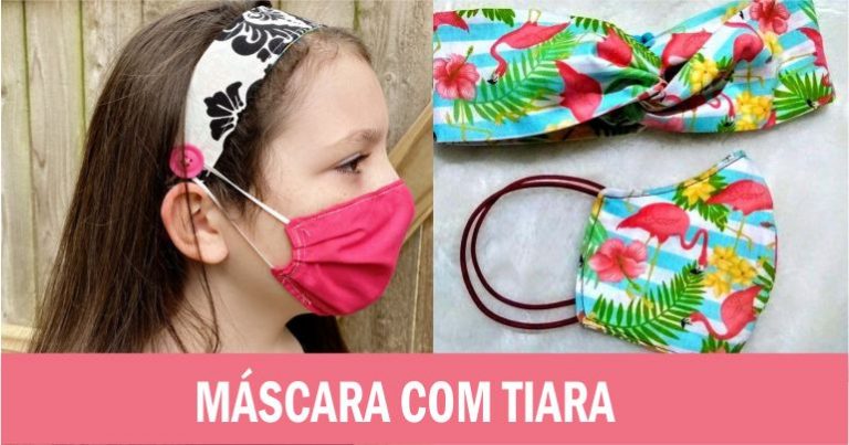 mascara com faixa de cabelo infantil com molde