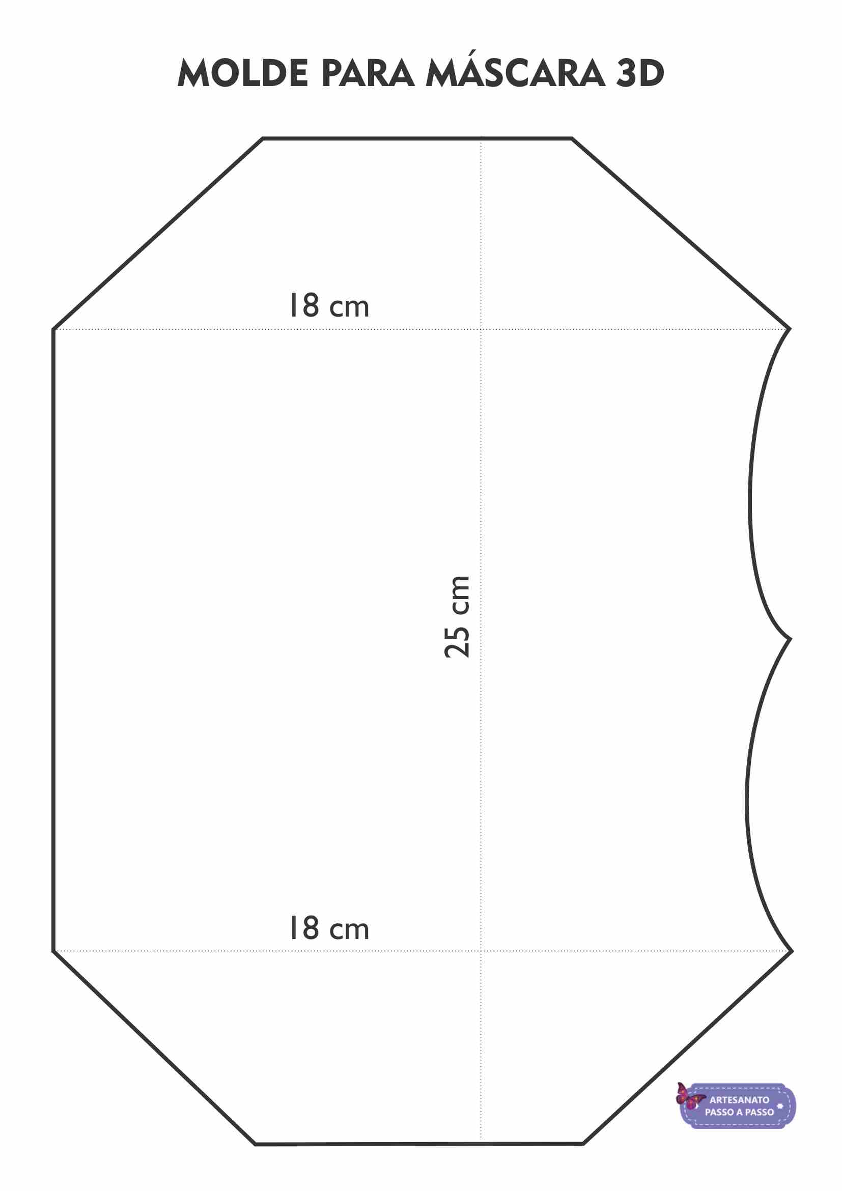 molde para mascara 3d em a4 para imprimir