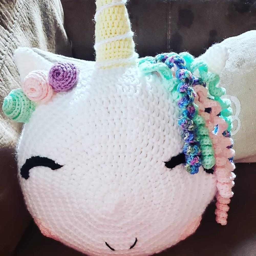 almofada unicornio redonda