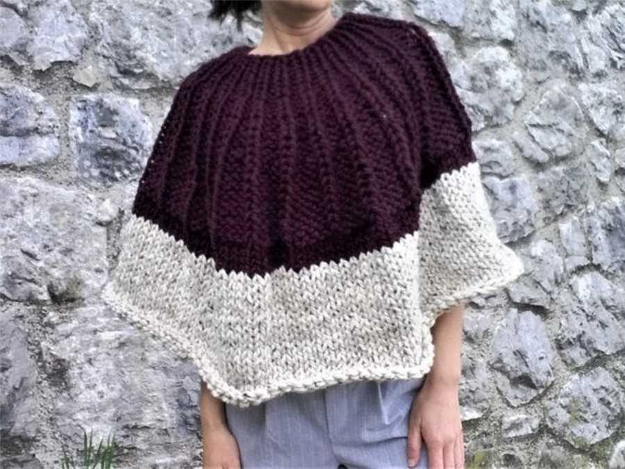 poncho de 2 cores