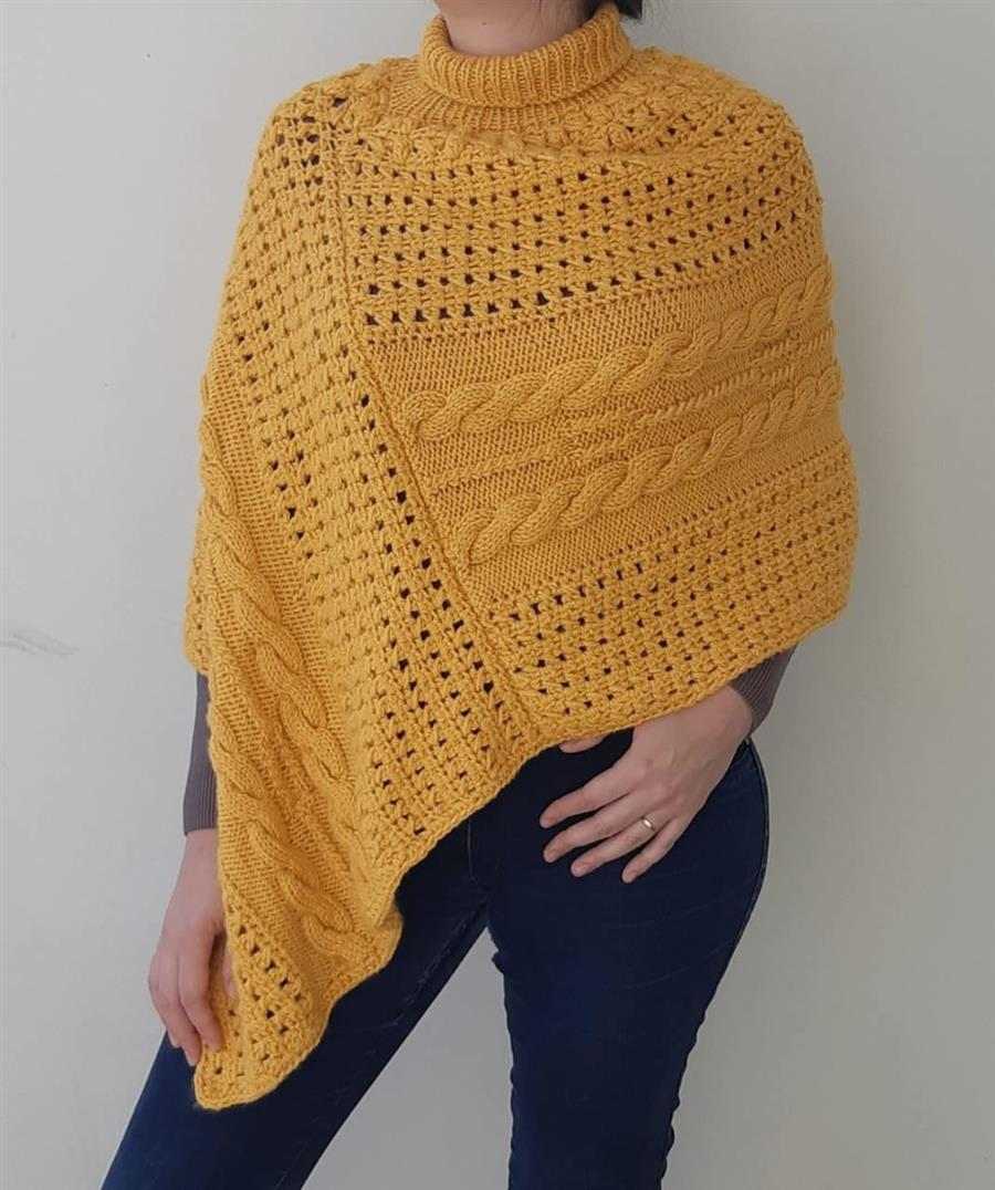 poncho feminino amarelo