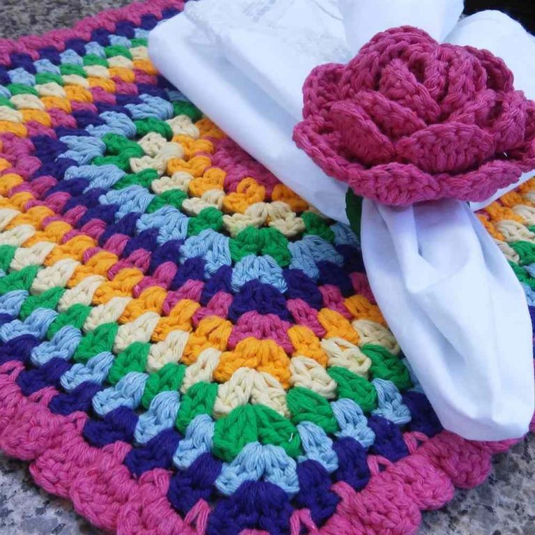 Sousplat Quadrado lindos modelos em crochê, tecido e barbante