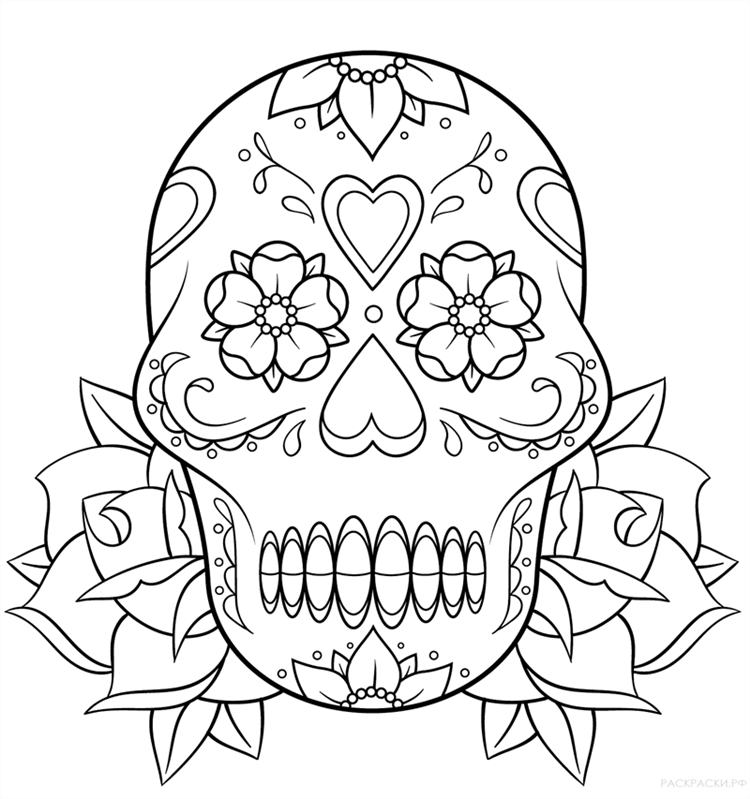 caveira mexicana para colorir