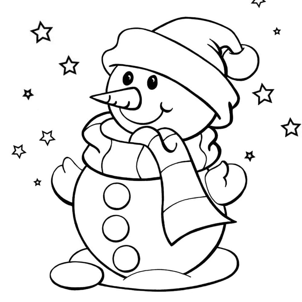 boneco de neve para colorir