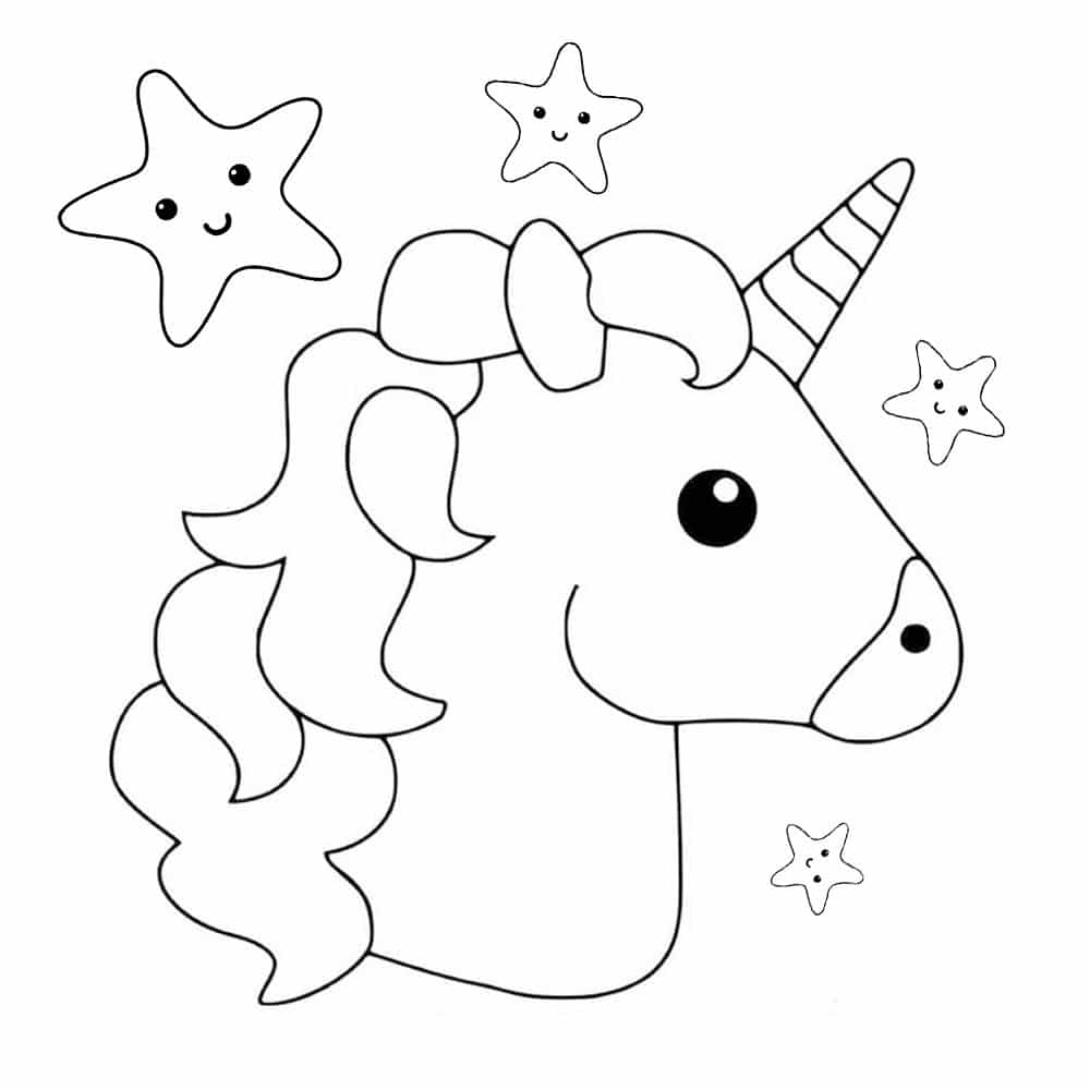cabeça de unicornio para colorir