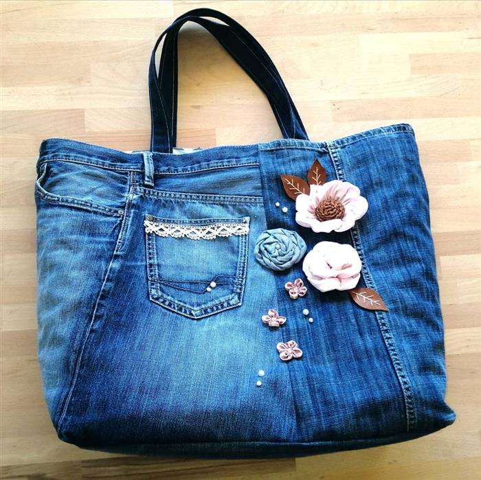 bolsa de jeans customizada