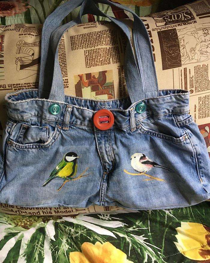 bolsa de tecido em jeans