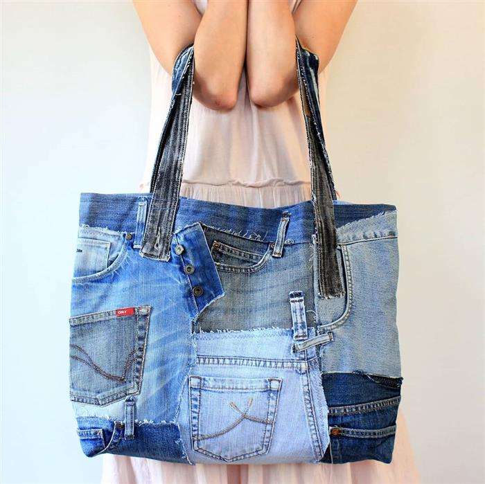 bolsa em jeans reciclado