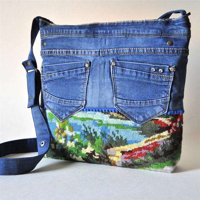 bolsa jeans artesanal