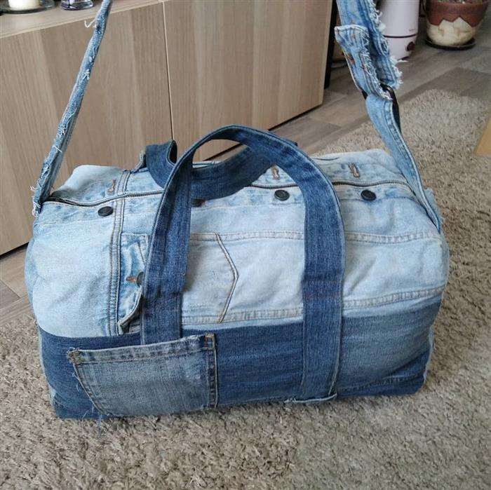 bolsa jeans de viagem