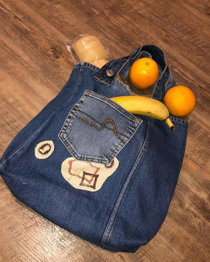 bolsa jeans escuro