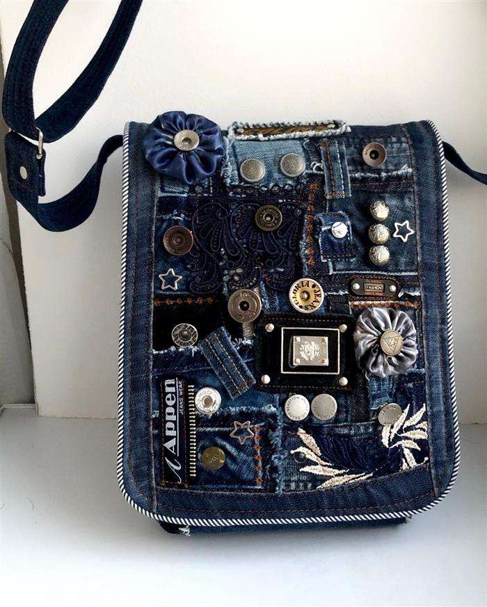 bolsas de jeans bordadas