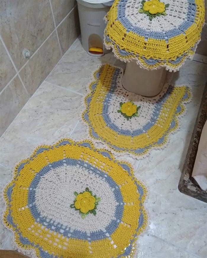 conjunto de croche para banheiro