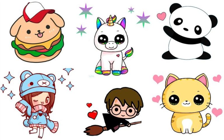 Desenhos Kawaii:+90 modelos fáceis para imprimir e colorir - Artesanato ...