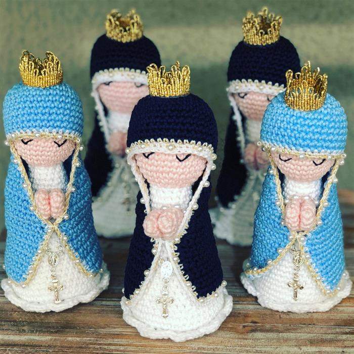 Amigurumi Nossa Senhora Aparecida e Virgem Maria