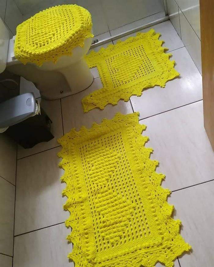 conjunto amarelo para banheiro