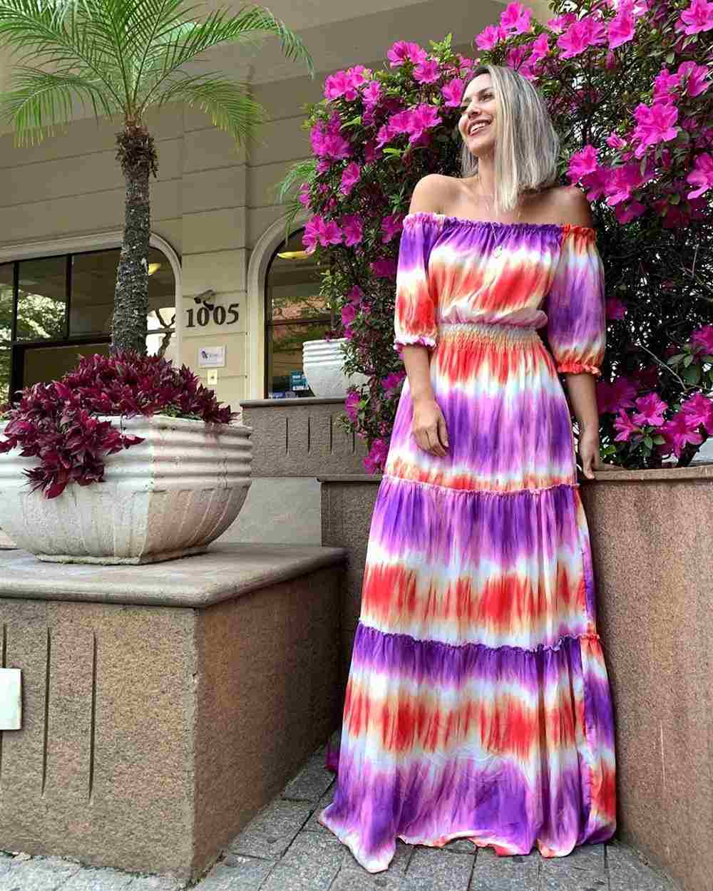 vestido tie dye longo