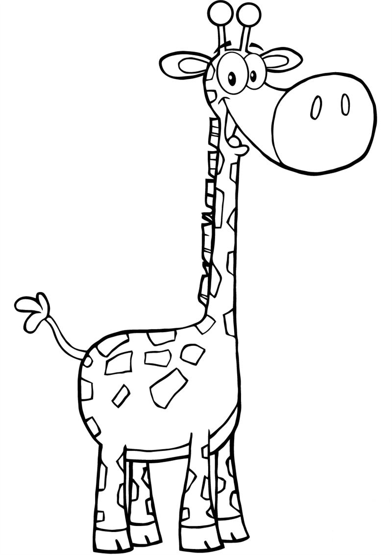 desenho de girafa em preto e branco