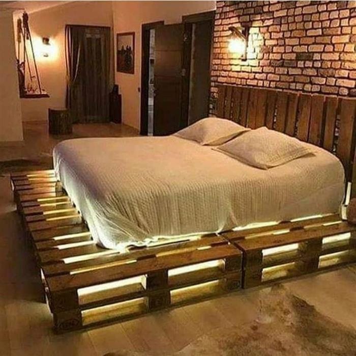 cama com iluminação