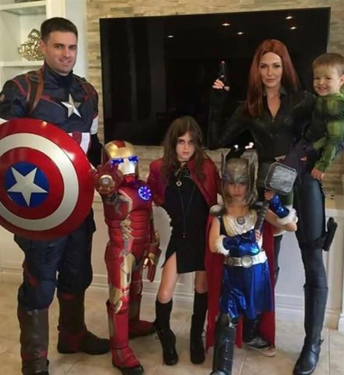 fantasia dos vingadores infantil para familia grande