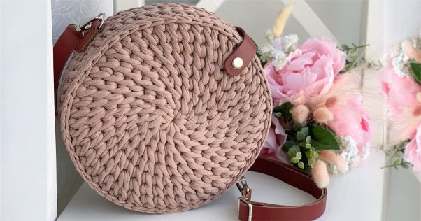 bolsa croche fio com fio de malha