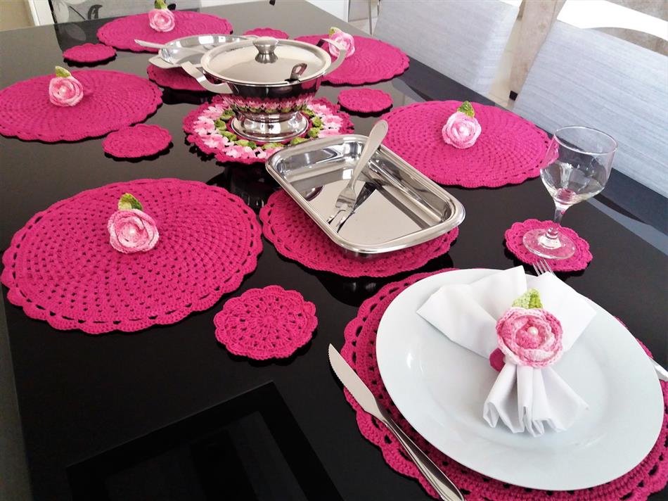 mesa de jantar rosa