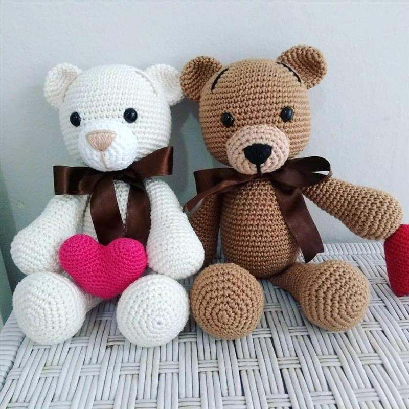 familia urso amigurumi