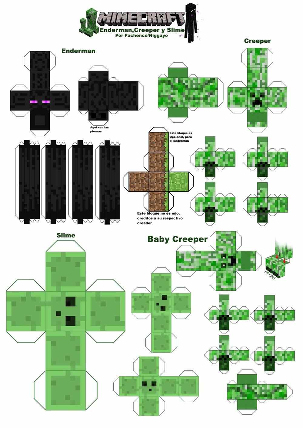 Papercraft minecraft moldes