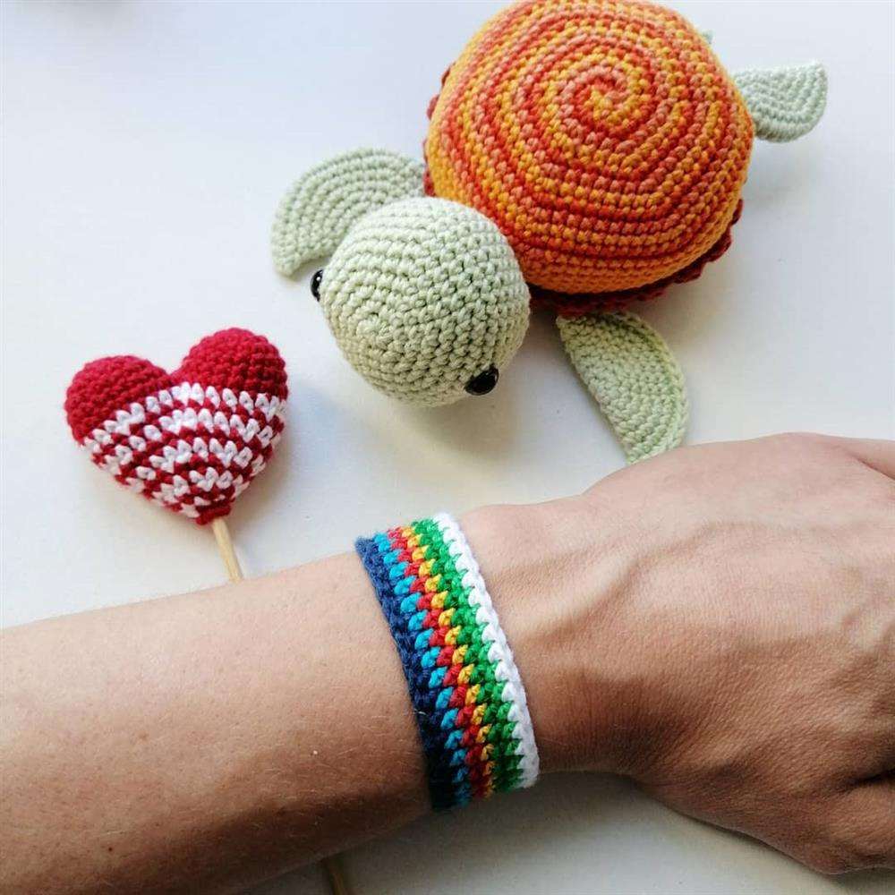 pulseira de crochê para homens