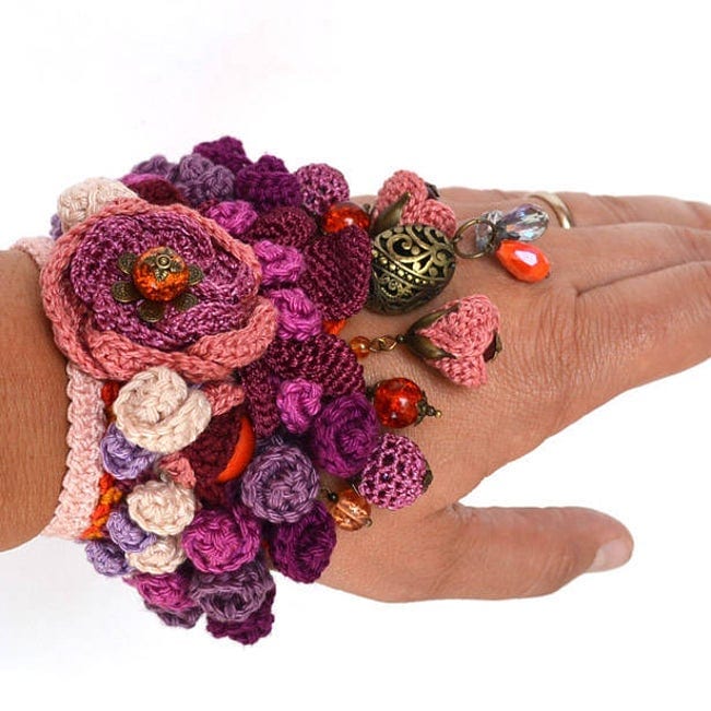 pulseira de croche feminina