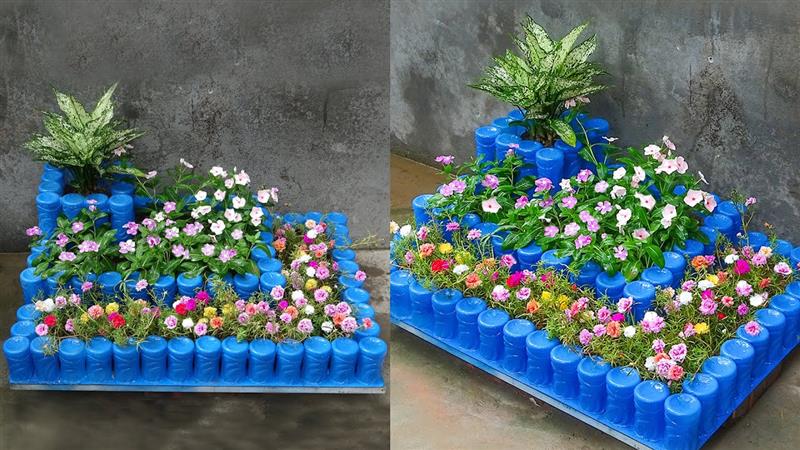 artesanato para jardim com garrafa pet