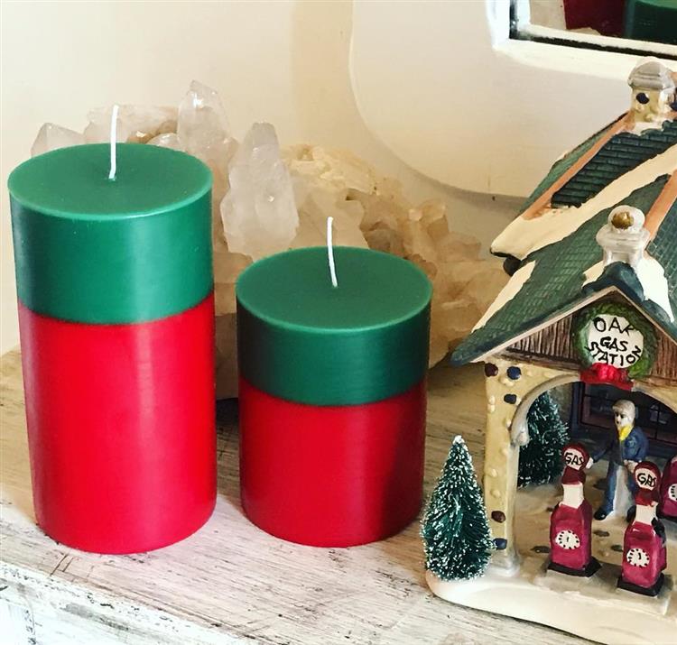 Vela de Natal vermelha e verde