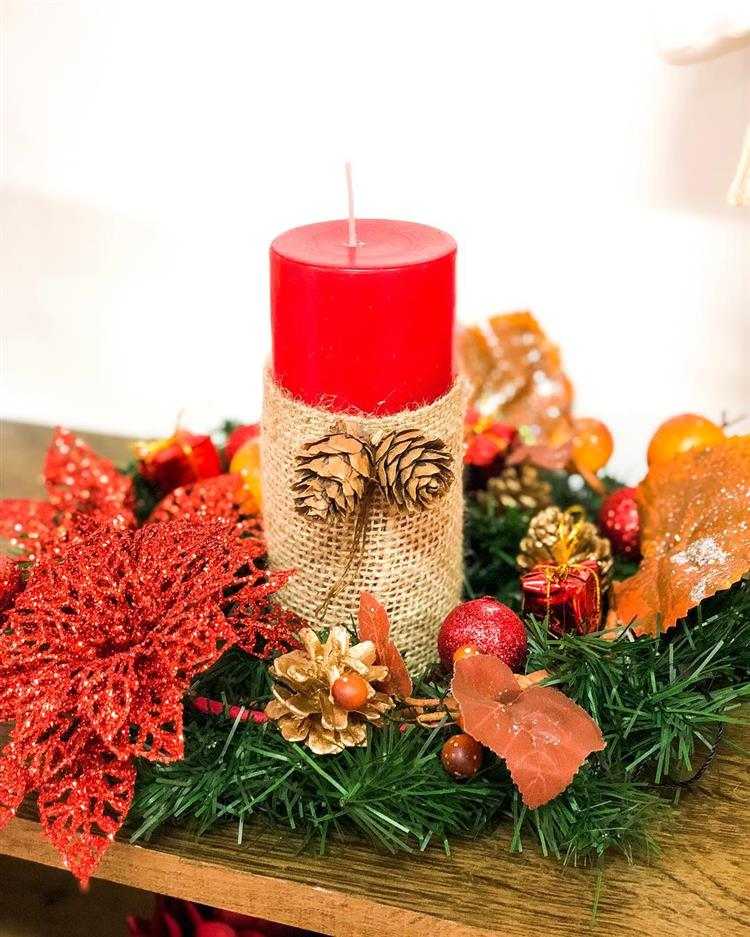 Arranjos de Natal com velas