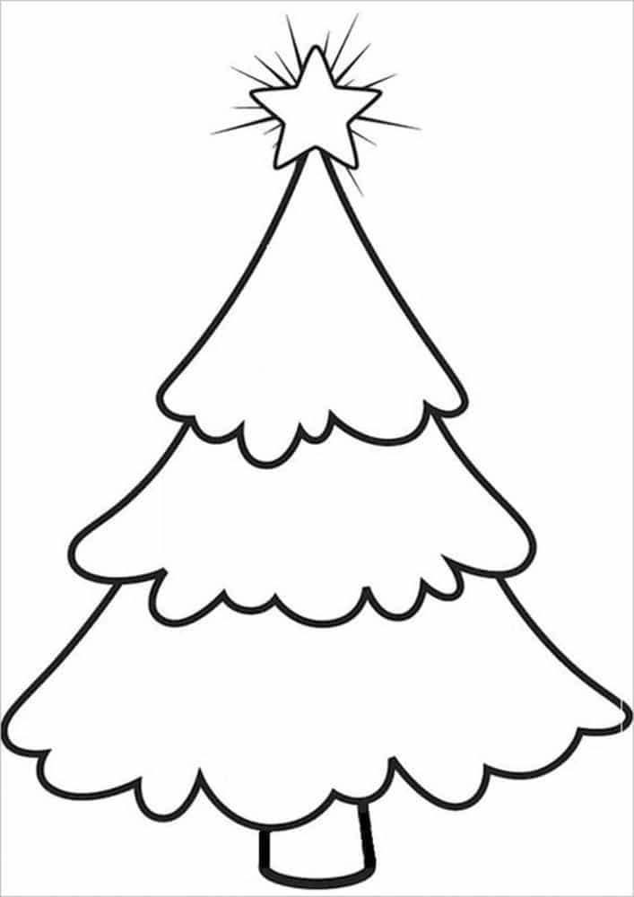 30+ Desenhos e Moldes de Árvore de Natal para colorir - Como fazer