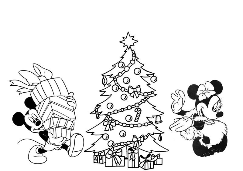 árvore de Natal com a Minnie e o Mickey