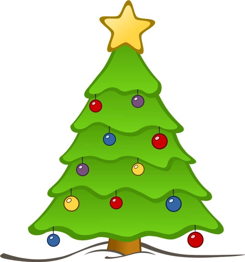 desenho de árvore de natal colorida