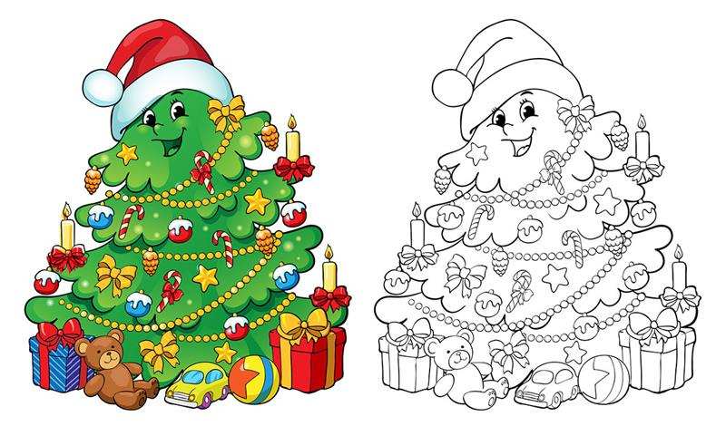 Desenhos de Natal para colorir e coloridos para imprimir