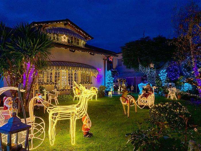 enfeites luminosos de natal para jardim