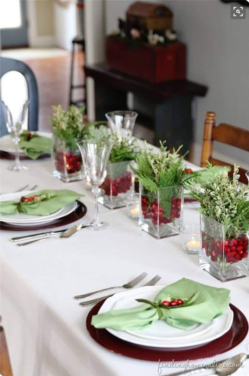 Enfeites de mesa de Natal