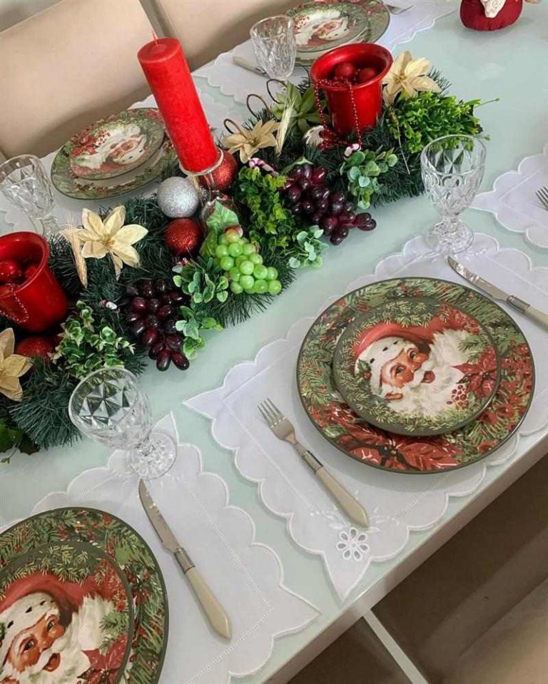 Enfeites de Natal para mesa passo a passo: 68 ideias encantadoras ...